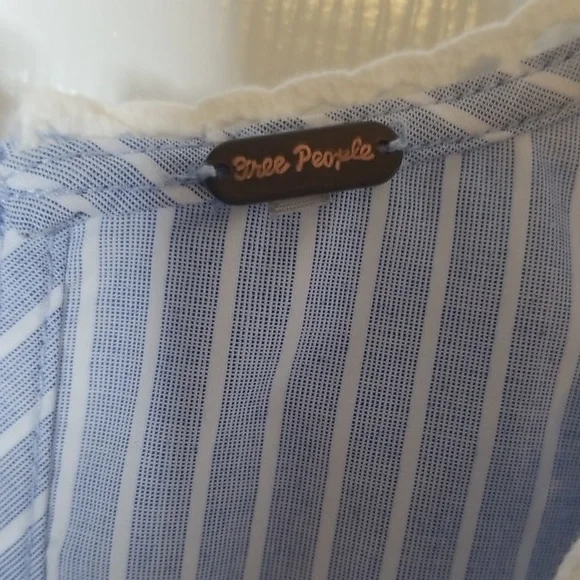 Free People Womens Light Blue Sleeve less Peplum Baby Doll Top Size XS - Picture 6 of 13